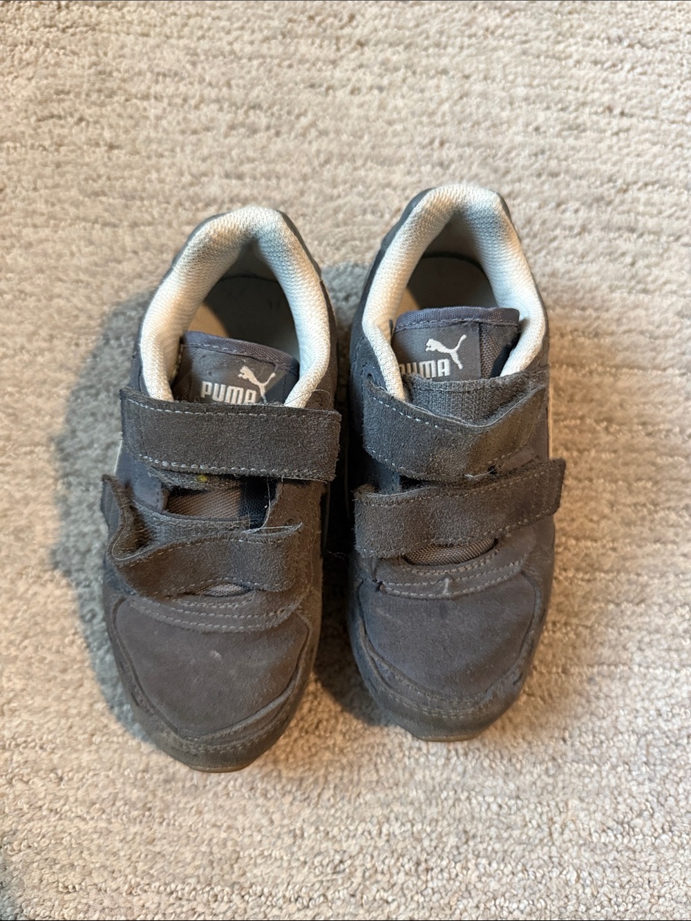 Puma Kids Gray Velcro Athletic Sneakers